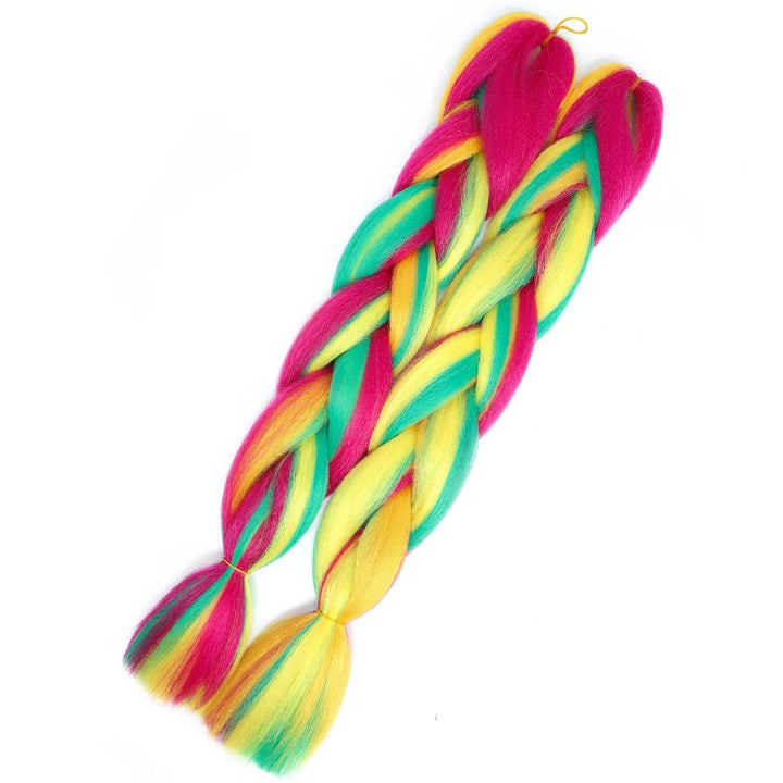 24 Inch Jumbo Braiding Hair – 100g Synthetic Ombre Multi-Color Braids Extension 454