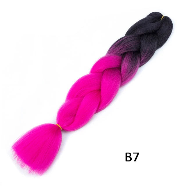 New Colors Synthetic Glowing Ombre Jumbo Twist Braiding Hair – Kanekalon Hair Extensions for Women
