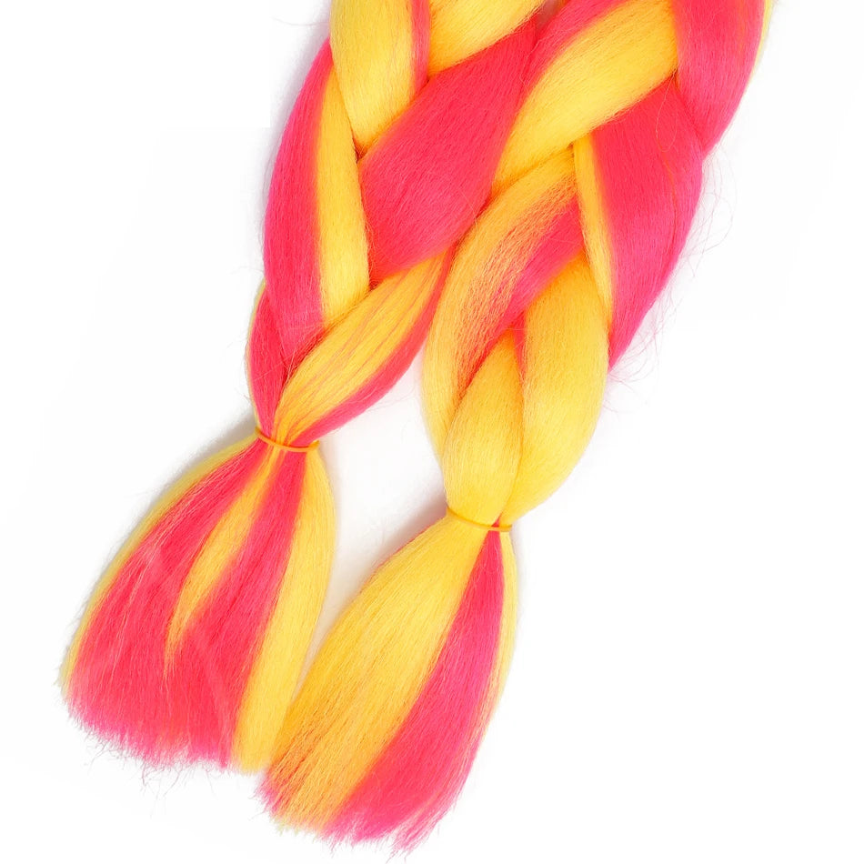 24 Inch Jumbo Braiding Hair – 100g Synthetic Ombre Multi-Color Braids Extension 454