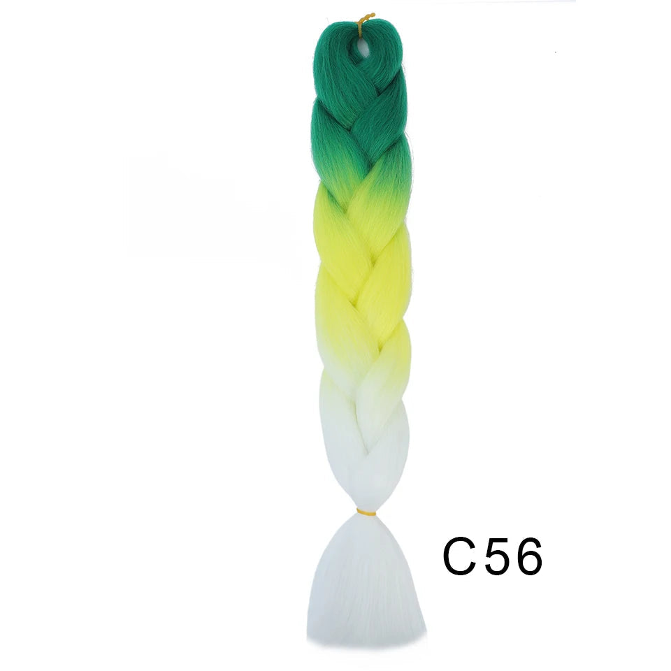 New Colors Synthetic Glowing Ombre Jumbo Twist Braiding Hair – Kanekalon Hair Extensions for Women
