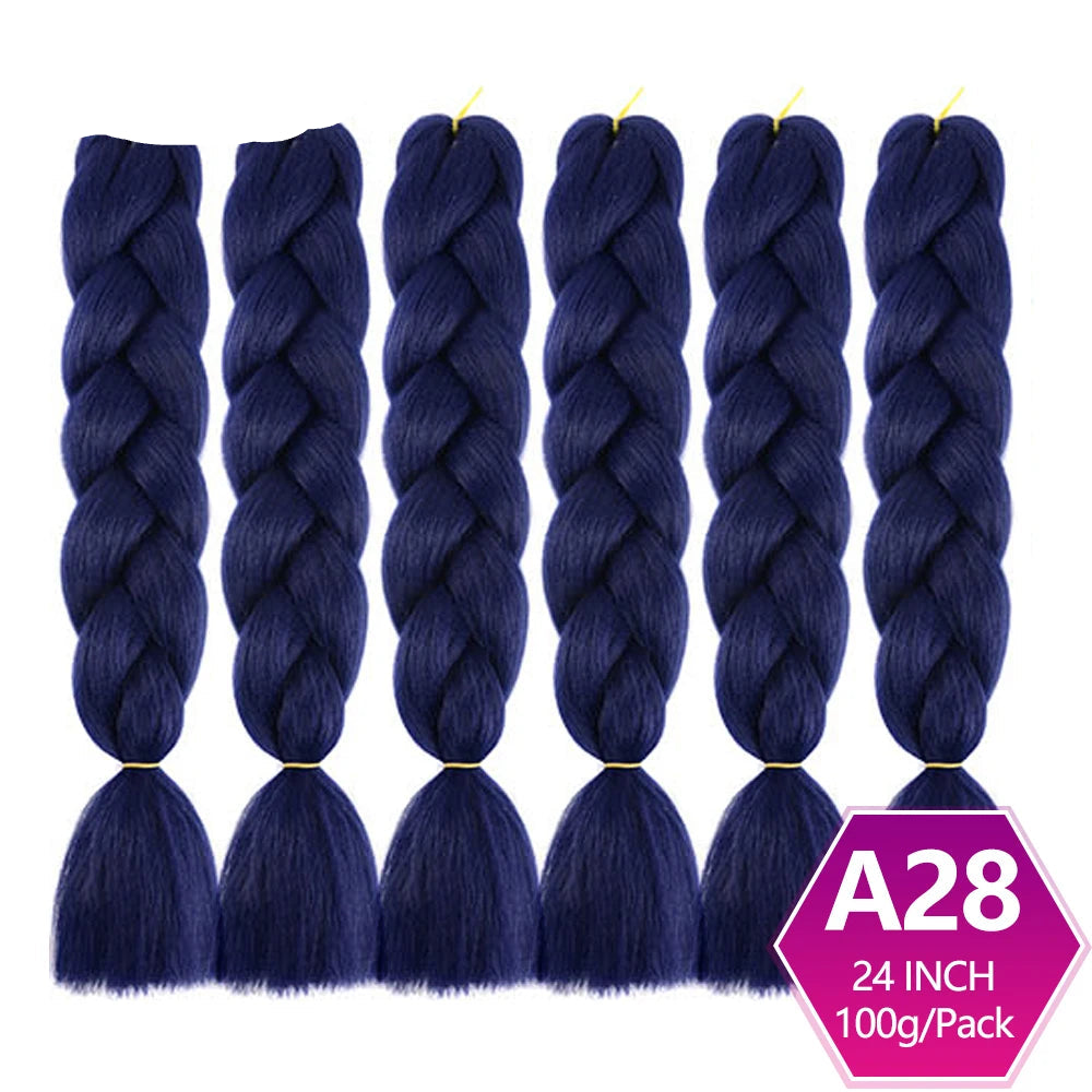 6 Packs 24 Inch Ombre Jumbo Braiding Hair – High-Temperature Synthetic Extensions for Twist & Crochet Braids