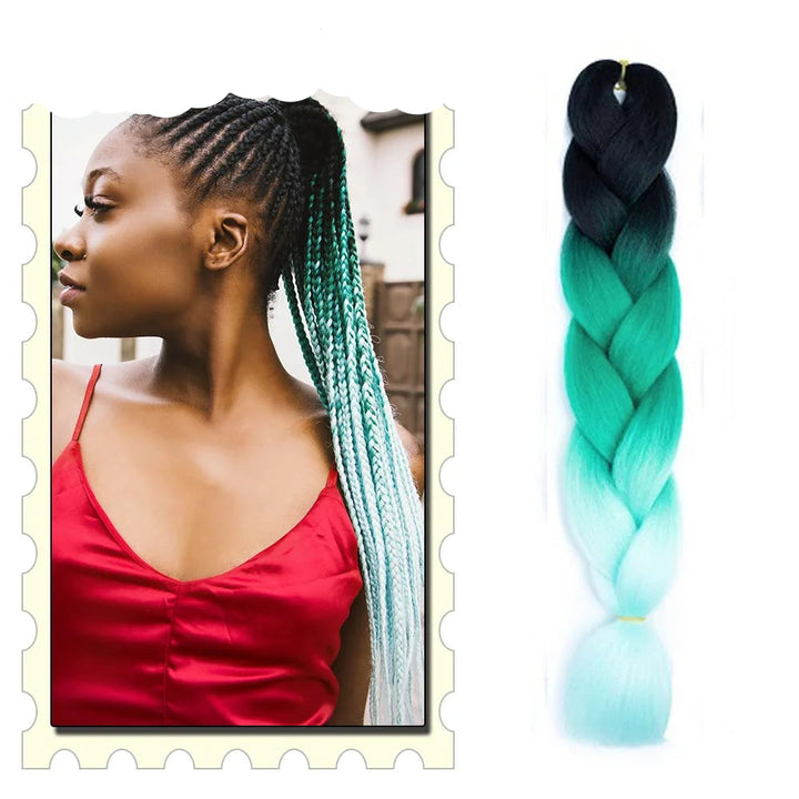 Synthetic Braiding Hair Extensions – Ombre Jumbo Braid Hair for Women, Wholesale DIY Hairstyle (Pink, Purple, Yellow)