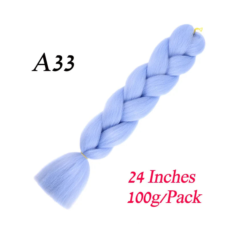 24 Inch Jumbo Braiding Hair – Synthetic Kanekalon Afro Ombre Extensions for Children’s Braids