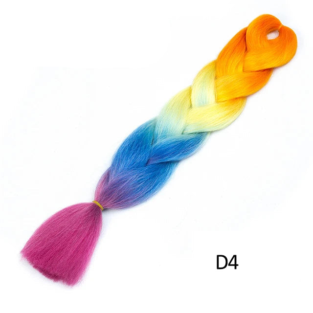 New Colors Synthetic Glowing Ombre Jumbo Twist Braiding Hair – Kanekalon Hair Extensions for Women