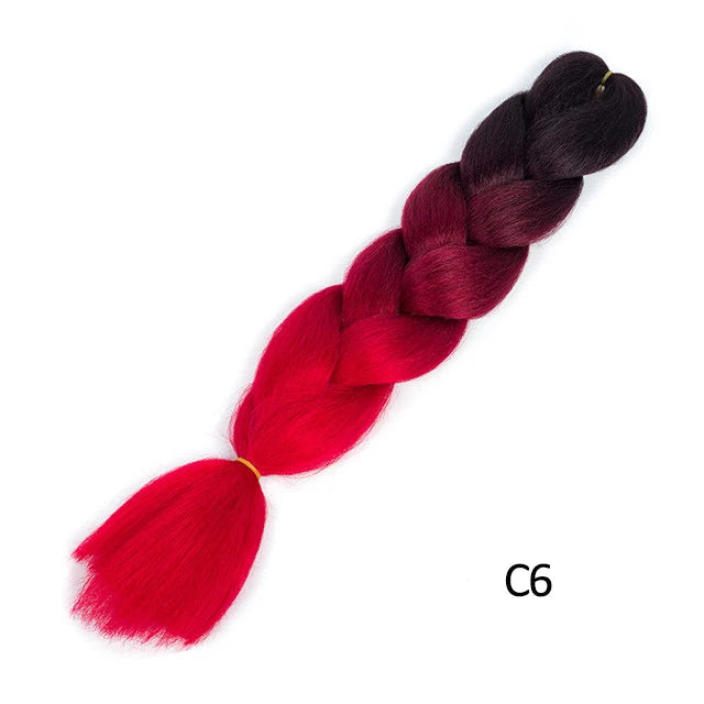 New Colors Synthetic Glowing Ombre Jumbo Twist Braiding Hair – Kanekalon Hair Extensions for Women