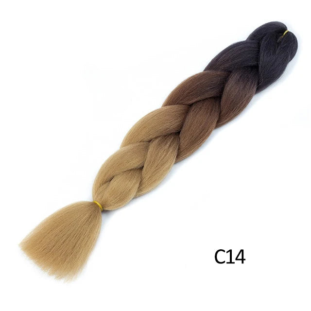 New Colors Synthetic Glowing Ombre Jumbo Twist Braiding Hair – Kanekalon Hair Extensions for Women