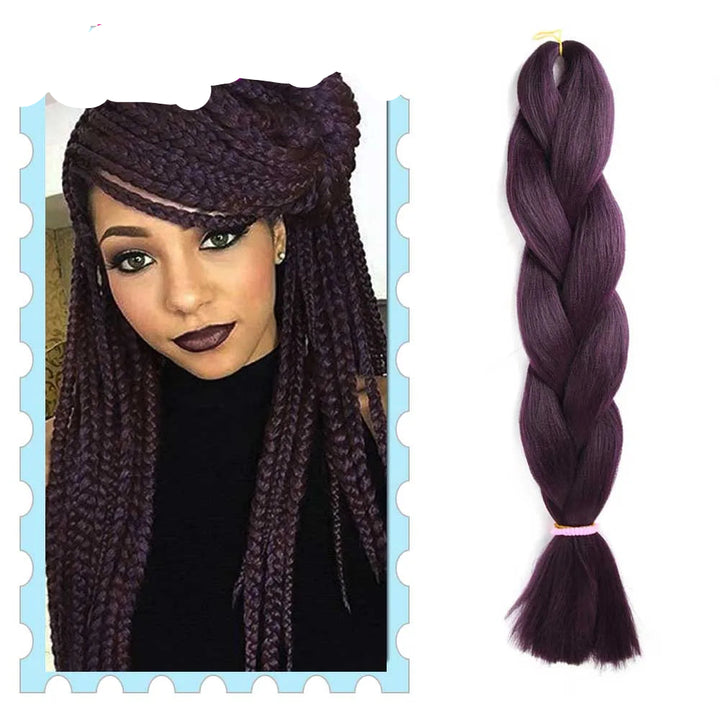 Braiding Hair Extensions for Women 4 Packs 24Inch High Temperature Ombre Jumbo Synthetic Braiding Hair for Twist Crochet Braids