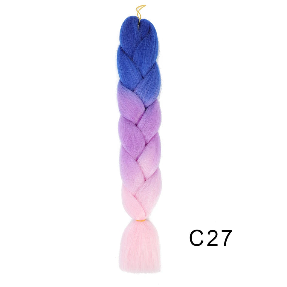 New Colors Synthetic Glowing Ombre Jumbo Twist Braiding Hair – Kanekalon Hair Extensions for Women