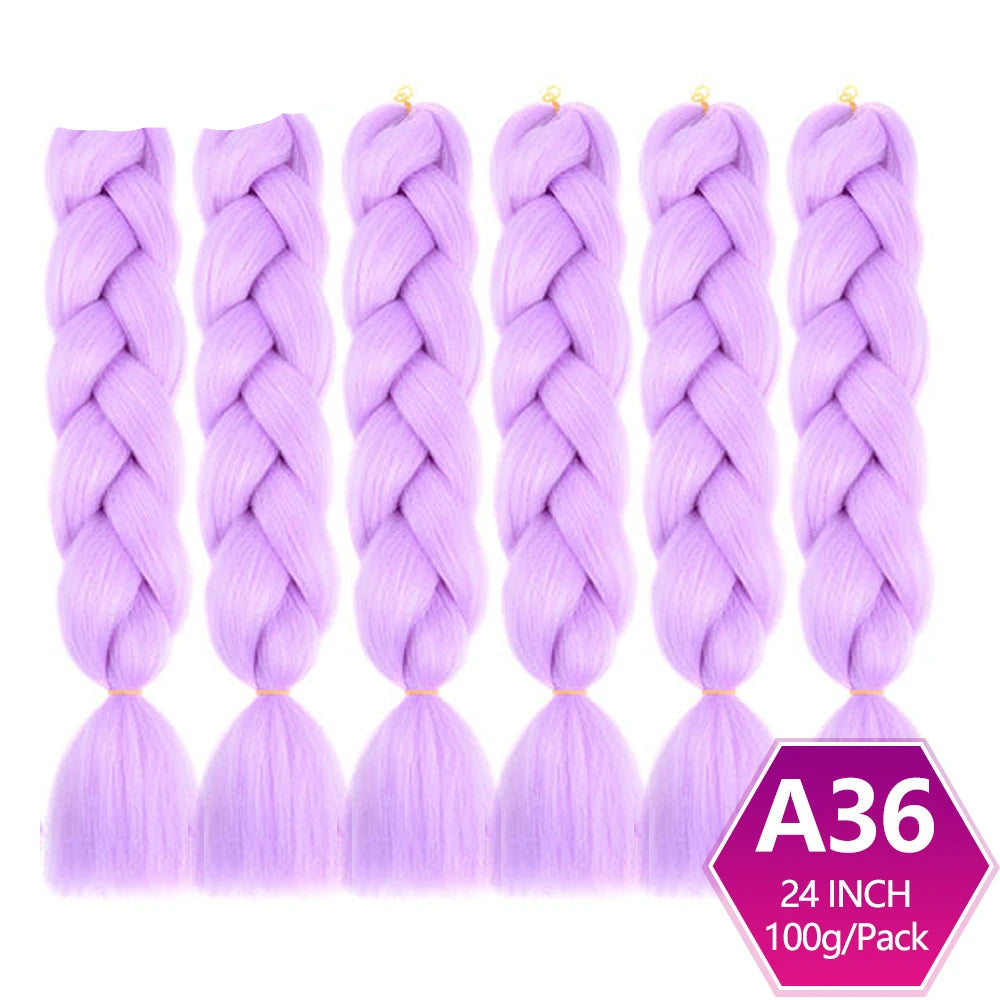 6 Packs 24 Inch Ombre Jumbo Braiding Hair – High-Temperature Synthetic Extensions for Twist & Crochet Braids