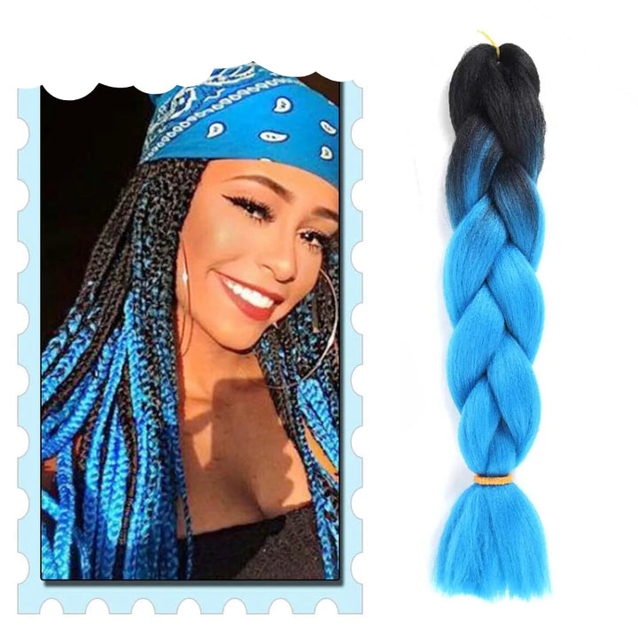 Braiding Hair Extensions for Women 4 Packs 24Inch High Temperature Ombre Jumbo Synthetic Braiding Hair for Twist Crochet Braids