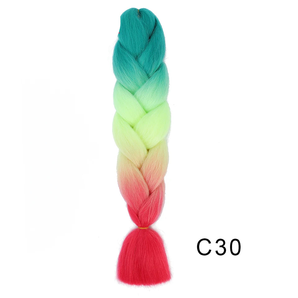 New Colors Synthetic Glowing Ombre Jumbo Twist Braiding Hair – Kanekalon Hair Extensions for Women