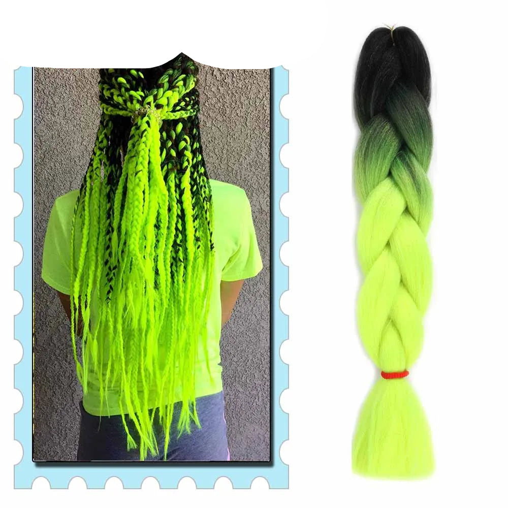 Braiding Hair Extensions for Women 4 Packs 24Inch High Temperature Ombre Jumbo Synthetic Braiding Hair for Twist Crochet Braids