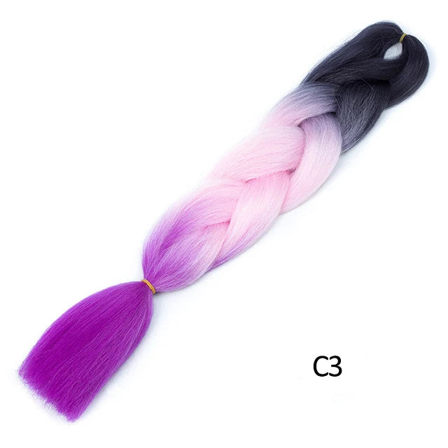 New Colors Synthetic Glowing Ombre Jumbo Twist Braiding Hair – Kanekalon Hair Extensions for Women
