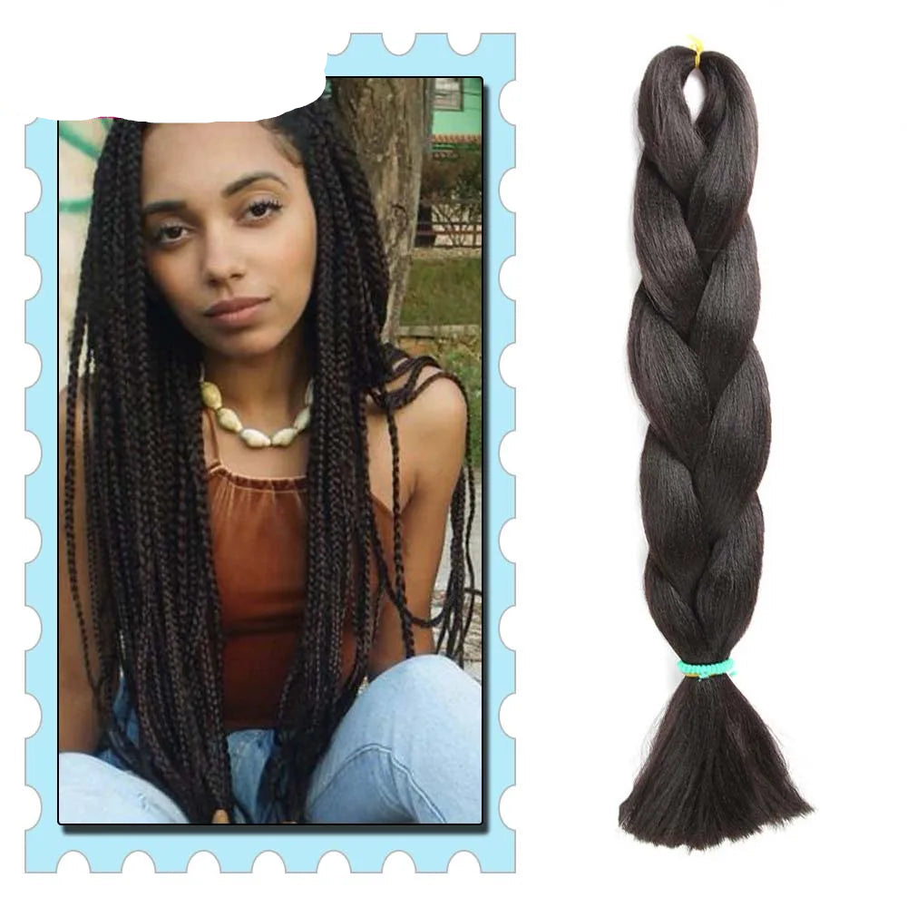 Synthetic Braiding Hair 24 Inch – Kanekalon Ombre Pre-Stretched Jumbo Braids