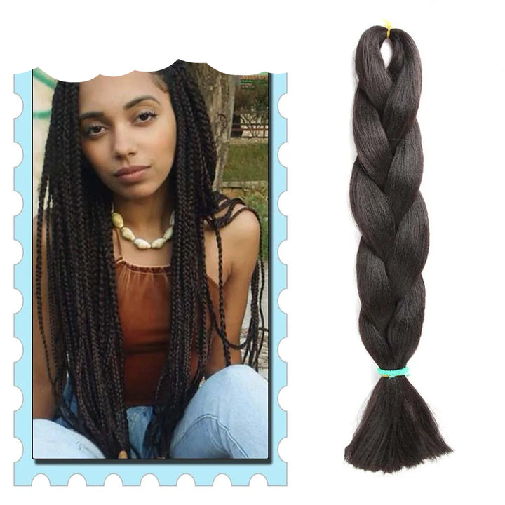 3/4/5/6 Packs Jumbo Braiding Hair 24 Inch Purple Jumbo Braids Hair Extensions for Women Synthetic Fiber Pink Blue Red Braid Hair