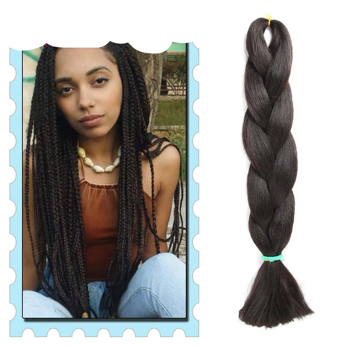 Braiding Hair Extensions for Women 4 Packs 24Inch High Temperature Ombre Jumbo Synthetic Braiding Hair for Twist Crochet Braids
