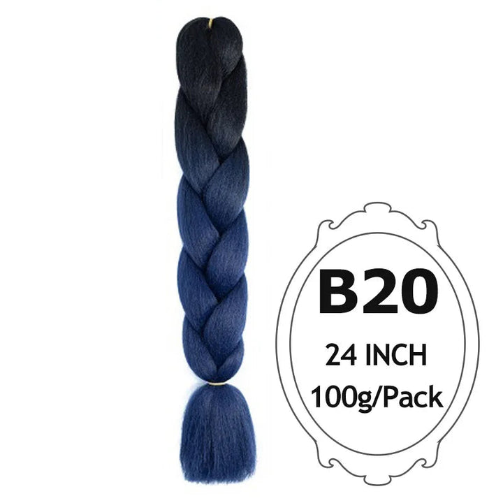 Synthetic Braiding Hair Extensions – Ombre Jumbo Braid Hair for Women, Wholesale DIY Hairstyle (Pink, Purple, Yellow)