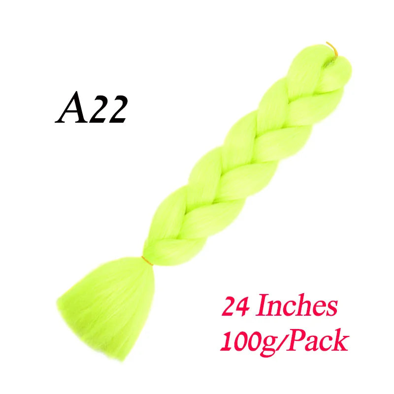 24 Inch Synthetic Ombre Jumbo Braiding Hair – DIY Braid Extensions for Women (Purple/Pink/Yellow/Red)