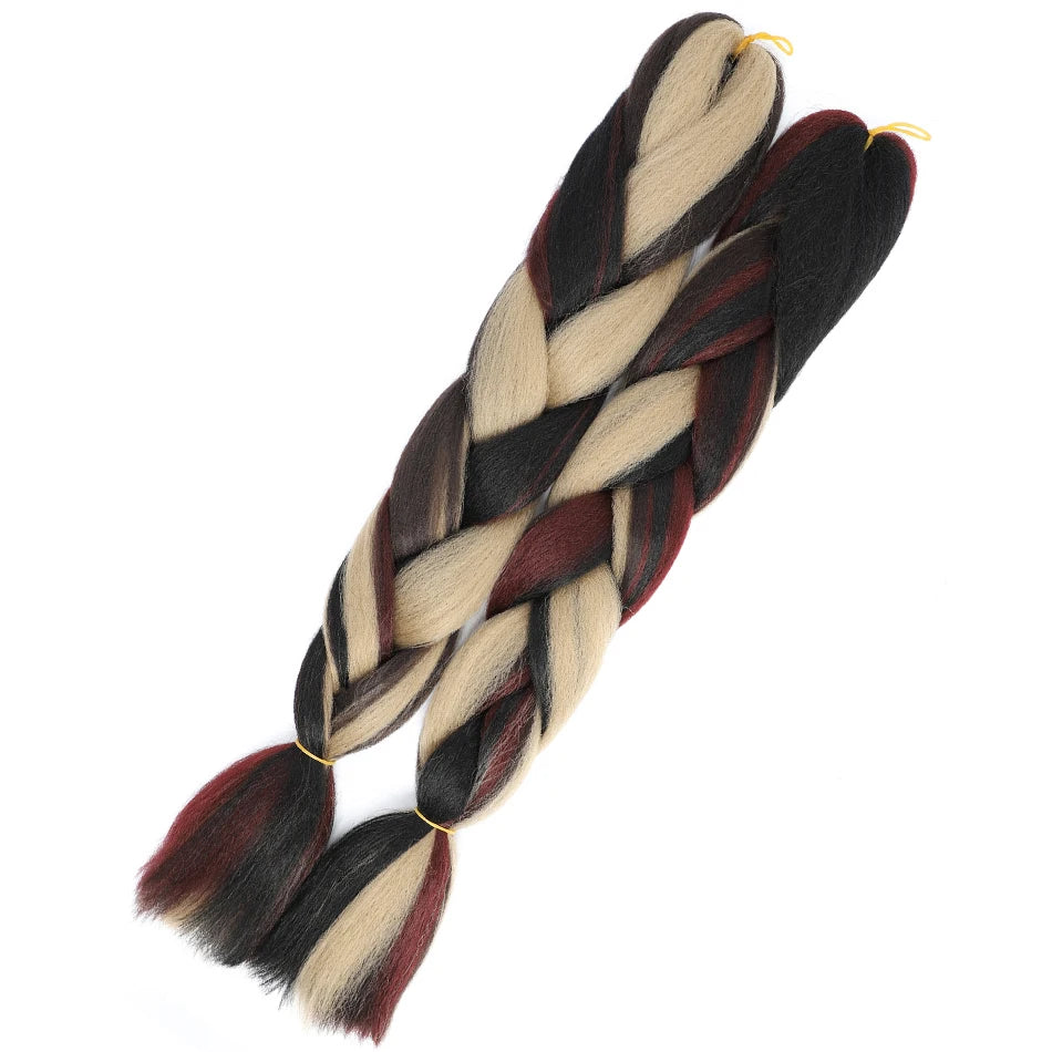 24 Inch Jumbo Braiding Hair – 100g Synthetic Ombre Multi-Color Braids Extension 454