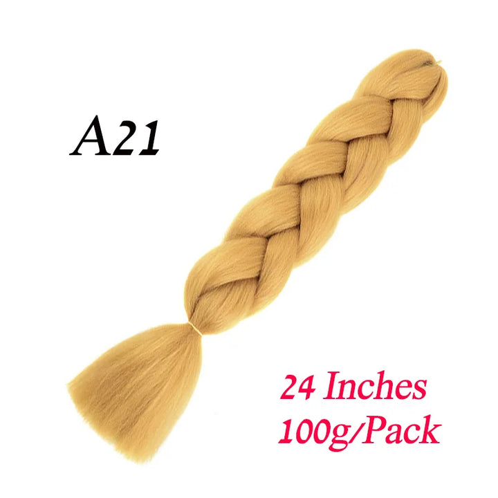 24 Inch Jumbo Braiding Hair – Synthetic Kanekalon Afro Ombre Extensions for Children’s Braids