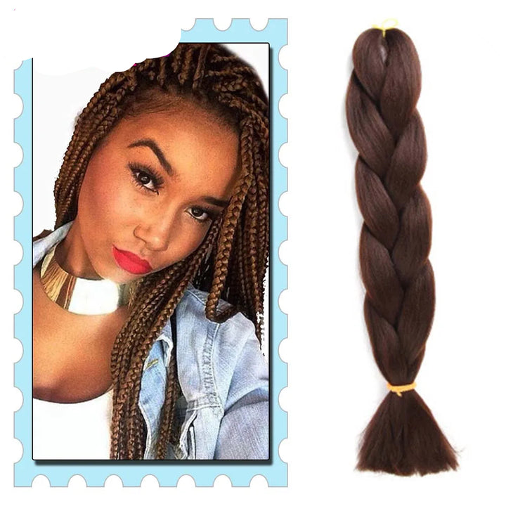 Hair extension with a model 