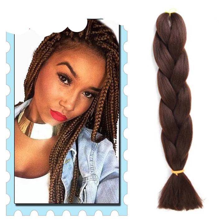 3/4/5/6 Packs Jumbo Braiding Hair 24 Inch Purple Jumbo Braids Hair Extensions for Women Synthetic Fiber Pink Blue Red Braid Hair