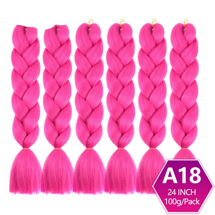 6 Packs 24 Inch Ombre Jumbo Braiding Hair – High-Temperature Synthetic Extensions for Twist & Crochet Braids