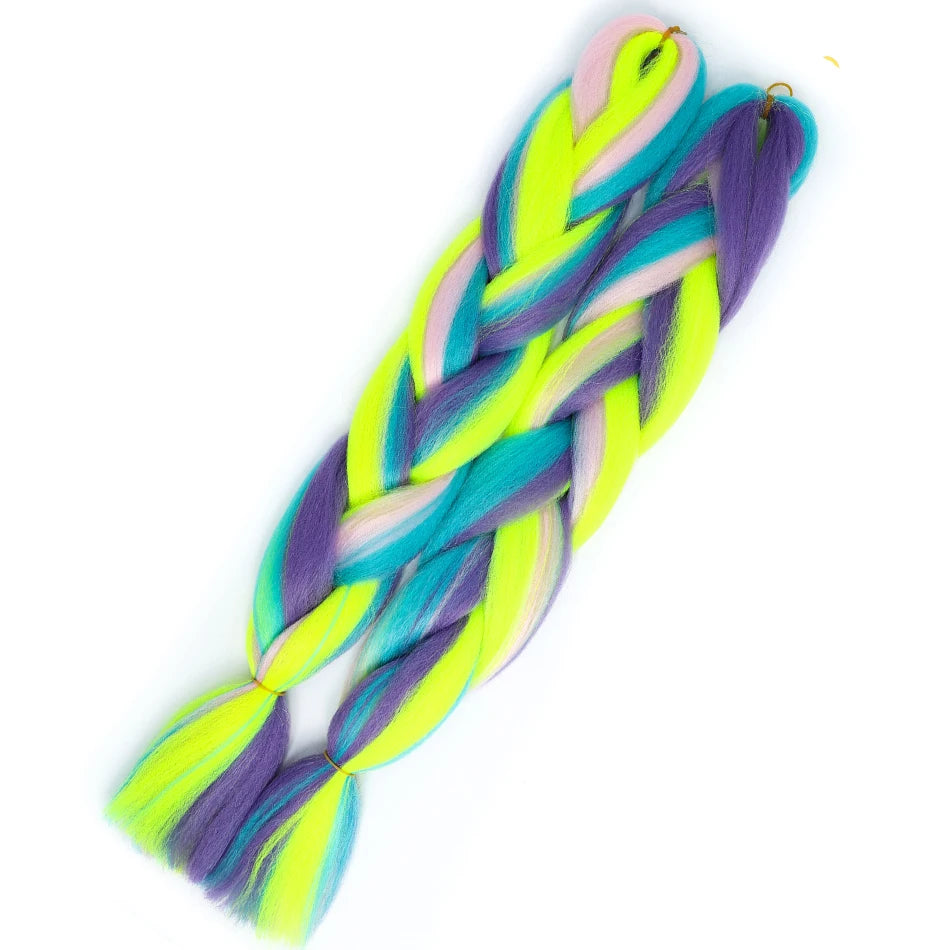 24 Inch Jumbo Braiding Hair – 100g Synthetic Ombre Multi-Color Braids Extension 454
