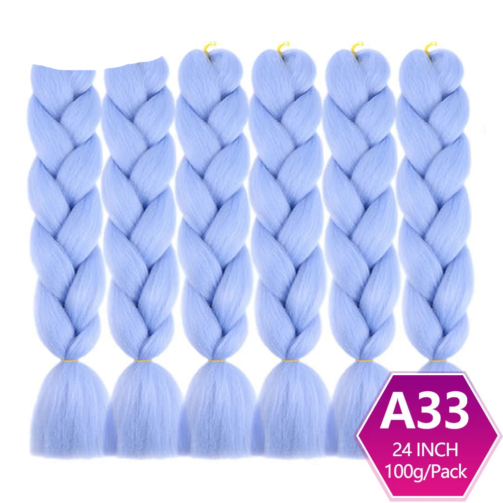 6 Packs 24 Inch Ombre Jumbo Braiding Hair – High-Temperature Synthetic Extensions for Twist & Crochet Braids