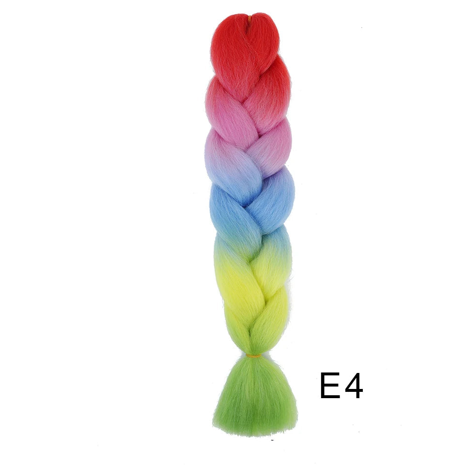 New Colors Synthetic Glowing Ombre Jumbo Twist Braiding Hair – Kanekalon Hair Extensions for Women