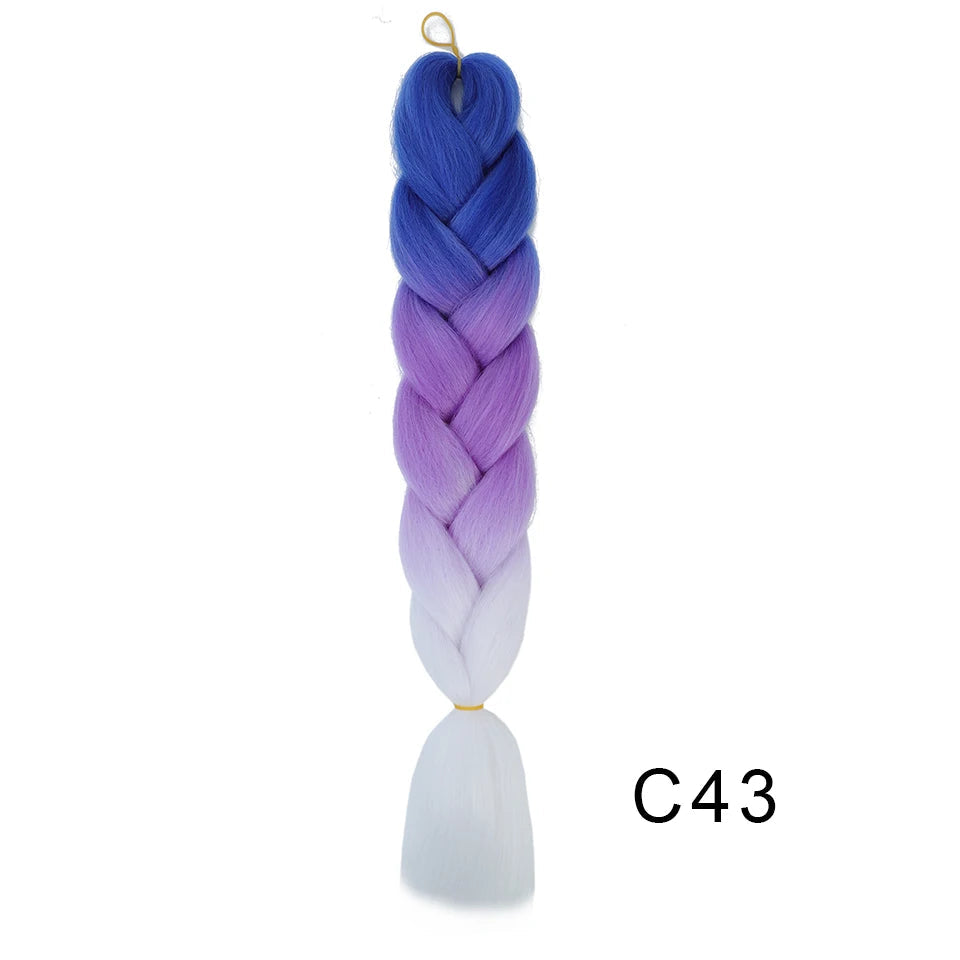 New Colors Synthetic Glowing Ombre Jumbo Twist Braiding Hair – Kanekalon Hair Extensions for Women
