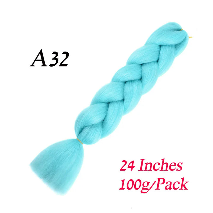 24 Inch Pre-Stretched Jumbo Braiding Hair – Synthetic Kanekalon Extensions for African Braids (100g) 444