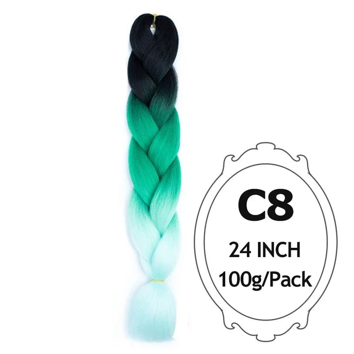 Synthetic Braiding Hair Extensions – Ombre Jumbo Braid Hair for Women, Wholesale DIY Hairstyle (Pink, Purple, Yellow)