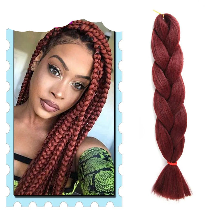 Braiding Hair Extensions for Women 4 Packs 24Inch High Temperature Ombre Jumbo Synthetic Braiding Hair for Twist Crochet Braids