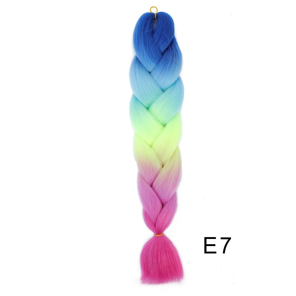 New Colors Synthetic Glowing Ombre Jumbo Twist Braiding Hair – Kanekalon Hair Extensions for Women