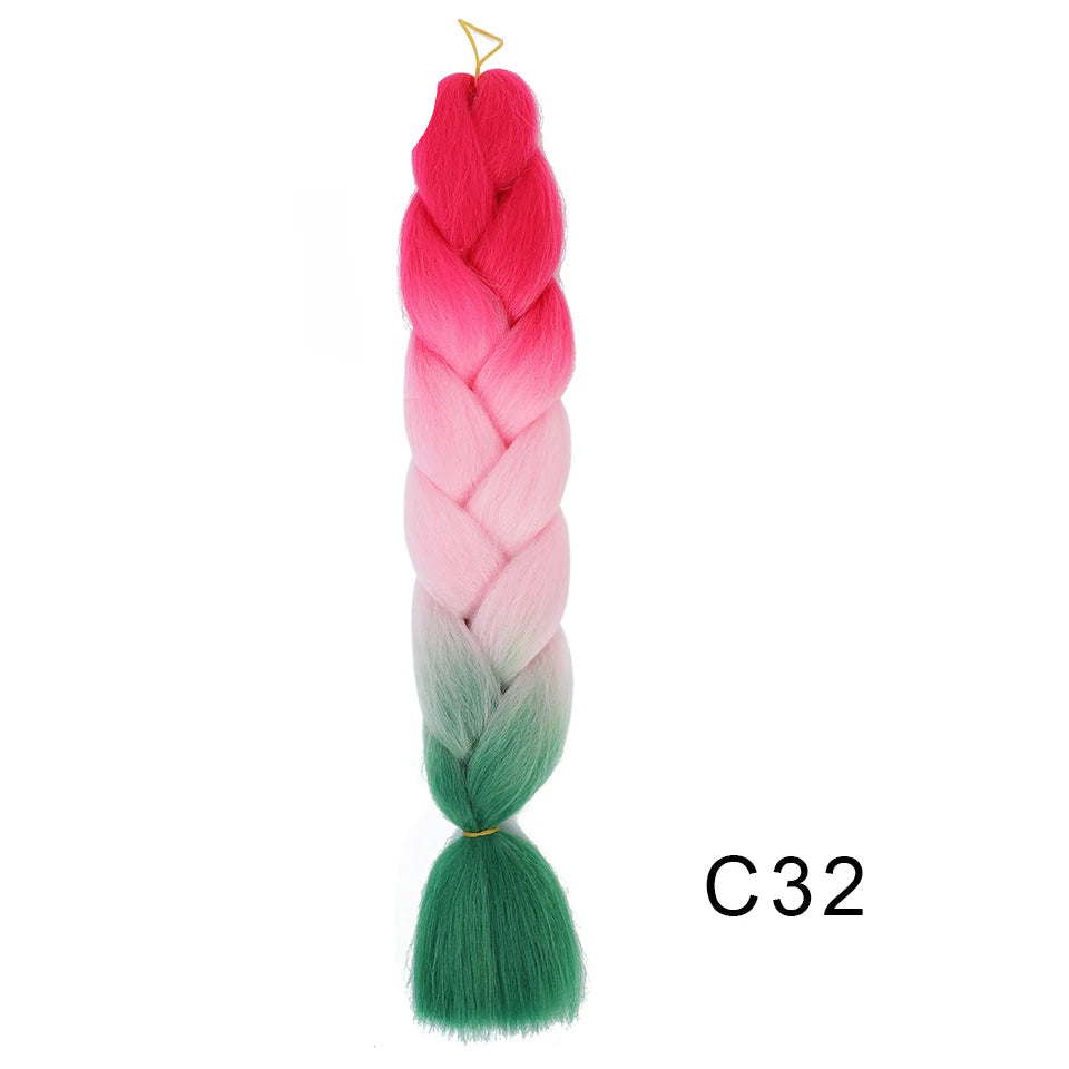 New Colors Synthetic Glowing Ombre Jumbo Twist Braiding Hair – Kanekalon Hair Extensions for Women