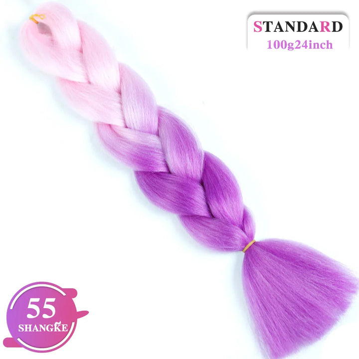 24 Inch Rainbow Weaving Hair Extensions – Synthetic Professional Color Weave Hair 55