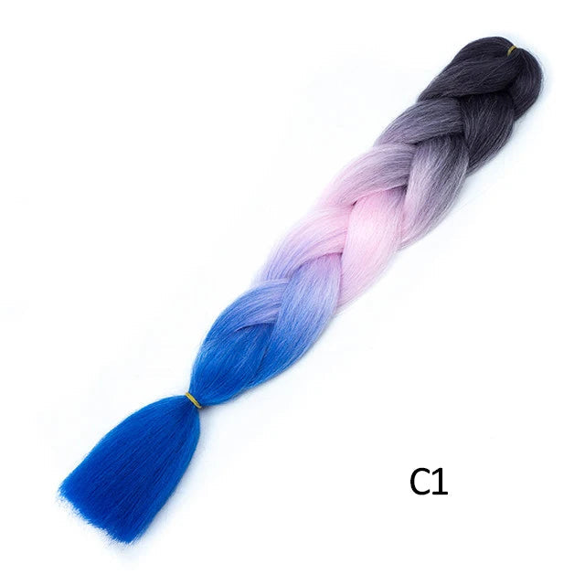 New Colors Synthetic Glowing Ombre Jumbo Twist Braiding Hair – Kanekalon Hair Extensions for Women
