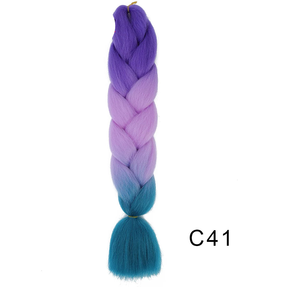 New Colors Synthetic Glowing Ombre Jumbo Twist Braiding Hair – Kanekalon Hair Extensions for Women
