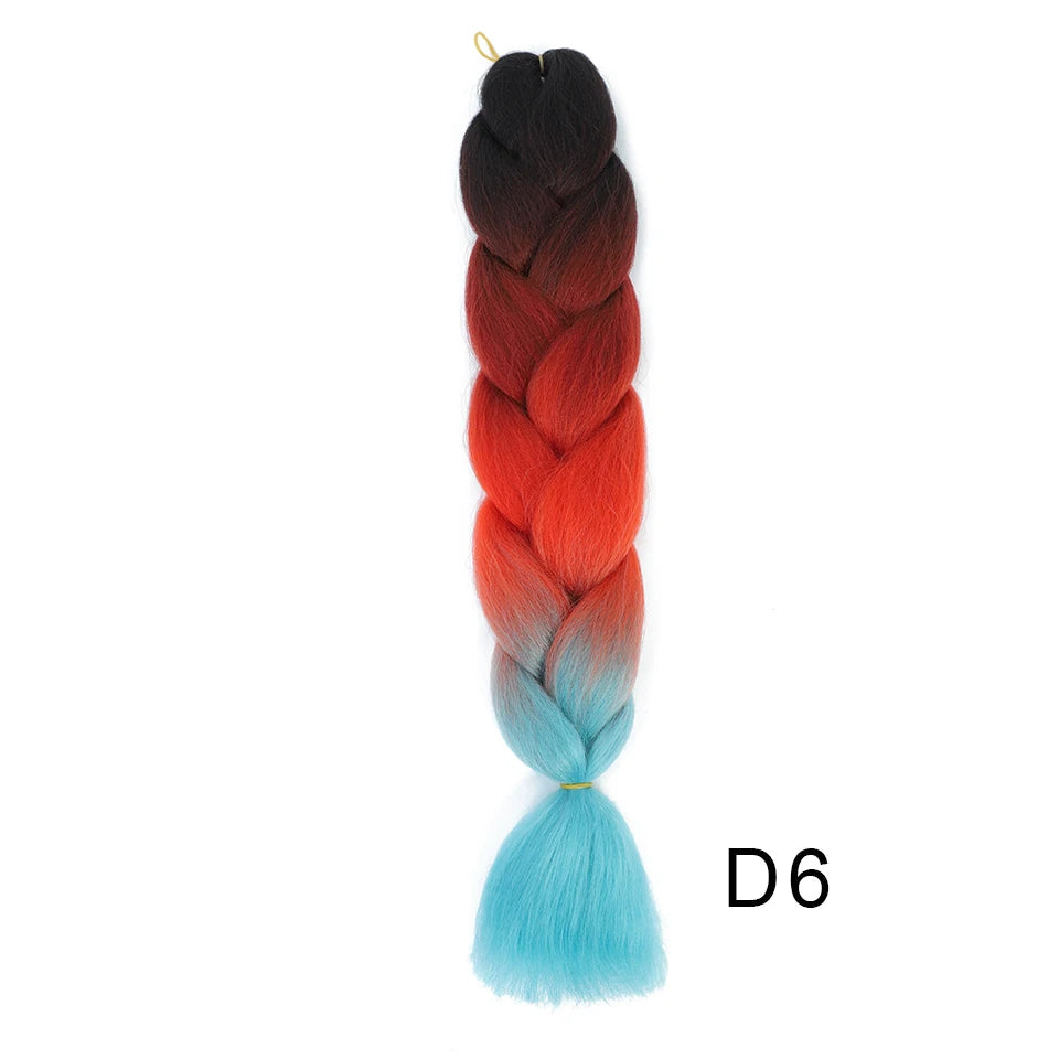 New Colors Synthetic Glowing Ombre Jumbo Twist Braiding Hair – Kanekalon Hair Extensions for Women