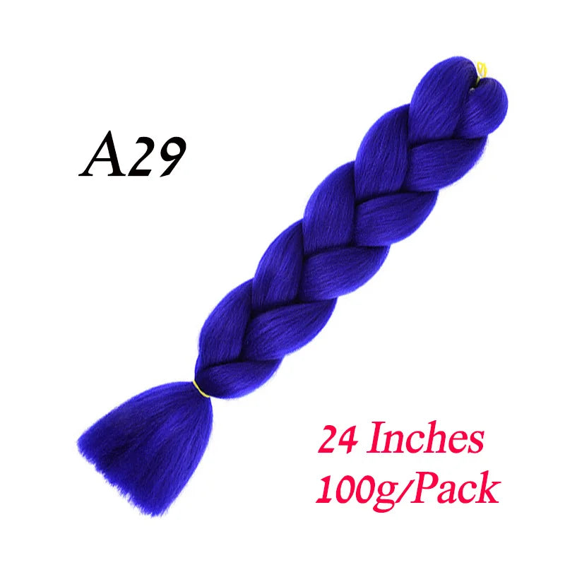 24 Inch Pre-Stretched Jumbo Braiding Hair – Synthetic Kanekalon Extensions for African Braids (100g) 444