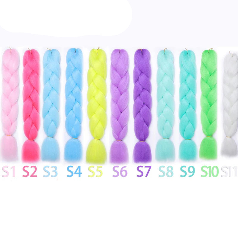 New Colors Synthetic Glowing Ombre Jumbo Twist Braiding Hair – Kanekalon Hair Extensions for Women