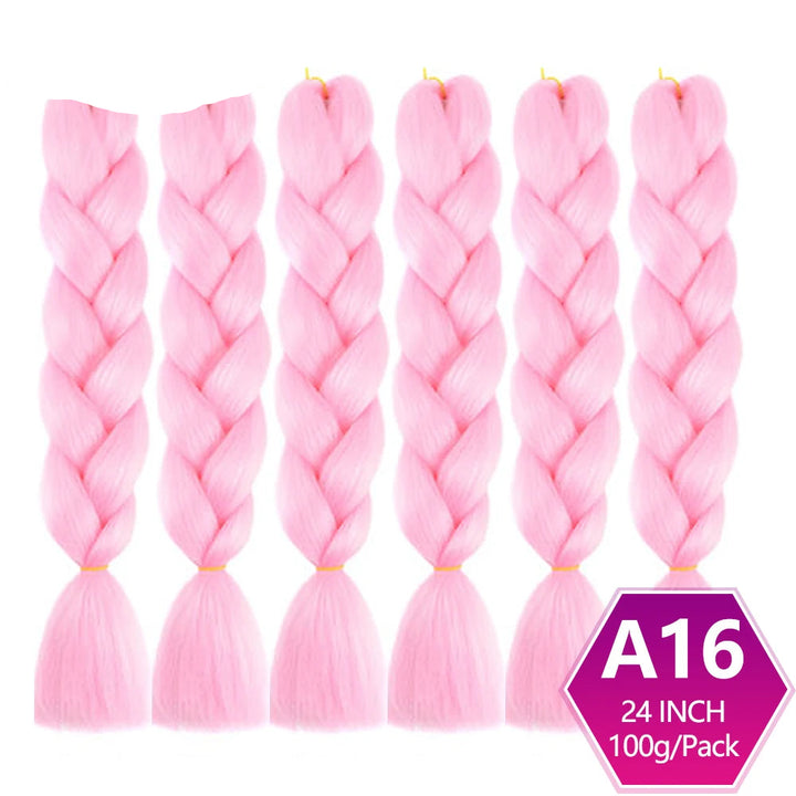 6 Packs 24 Inch Ombre Jumbo Braiding Hair – High-Temperature Synthetic Extensions for Twist & Crochet Braids