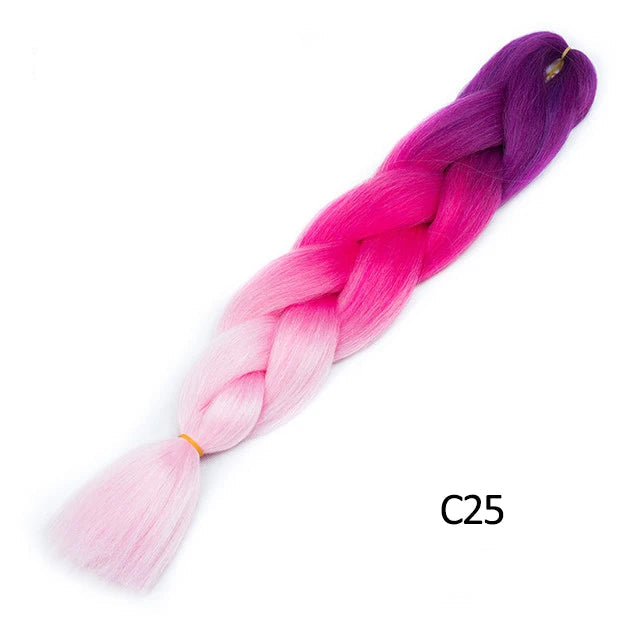 New Colors Synthetic Glowing Ombre Jumbo Twist Braiding Hair – Kanekalon Hair Extensions for Women