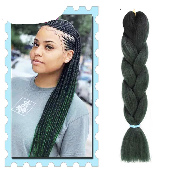 Synthetic Braiding Hair 24 Inch – Kanekalon Ombre Pre-Stretched Jumbo Braids