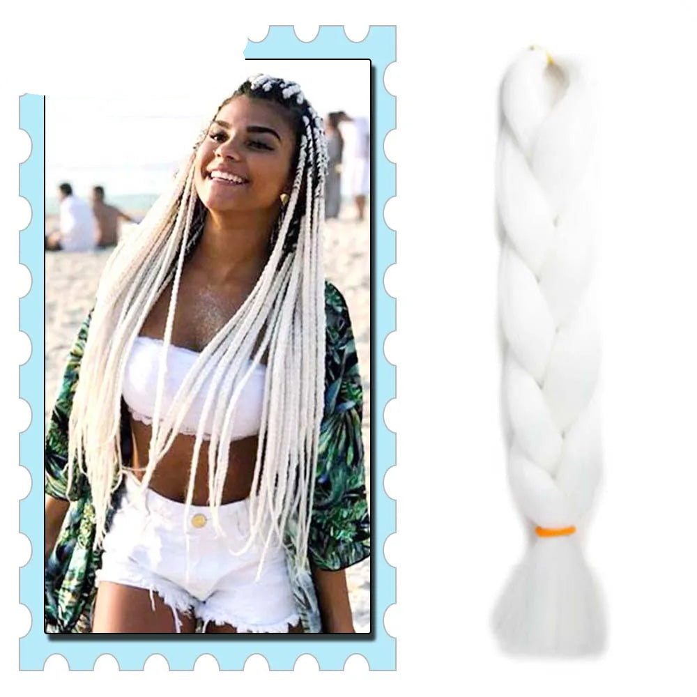 Synthetic Braiding Hair 24 Inch – Kanekalon Ombre Pre-Stretched Jumbo Braids