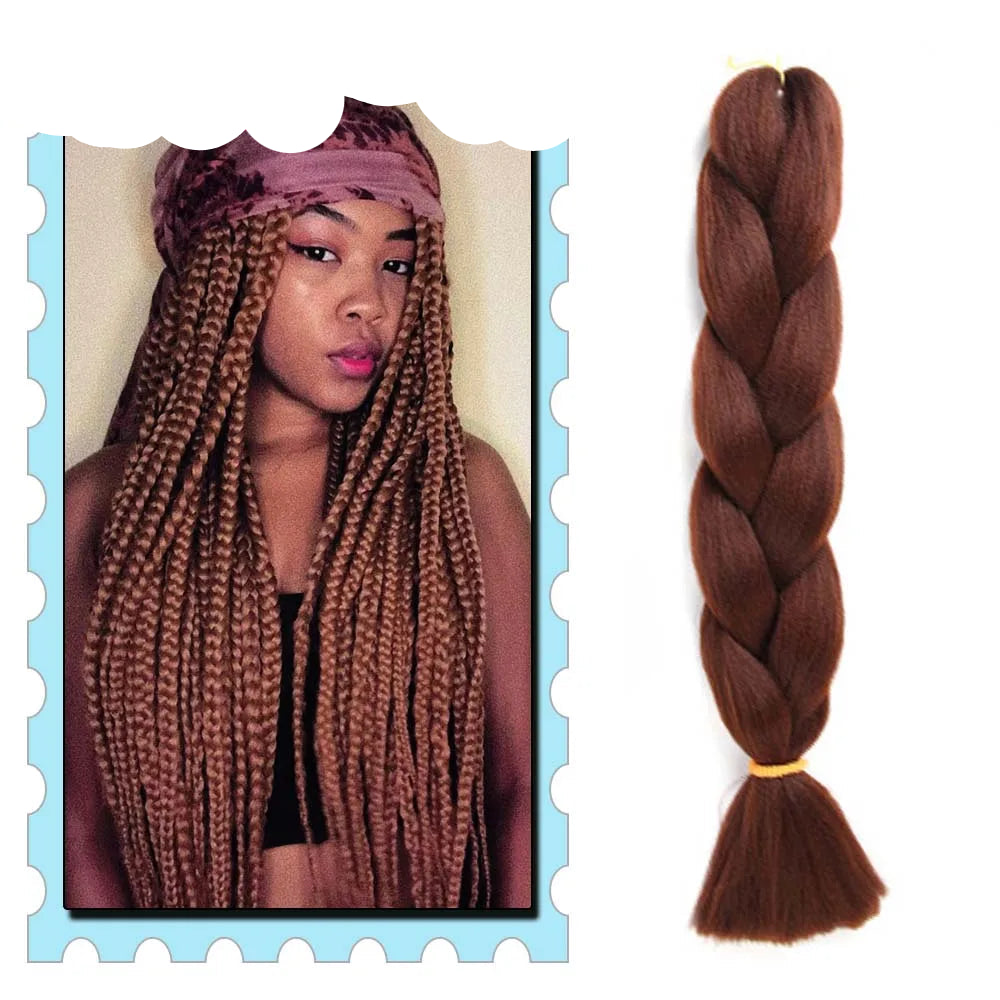 Braiding Hair Extensions for Women 4 Packs 24Inch High Temperature Ombre Jumbo Synthetic Braiding Hair for Twist Crochet Braids