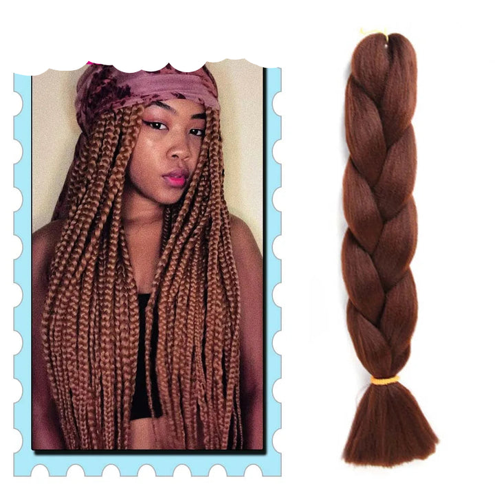 3/4/5/6 Packs Jumbo Braiding Hair 24 Inch Purple Jumbo Braids Hair Extensions for Women Synthetic Fiber Pink Blue Red Braid Hair