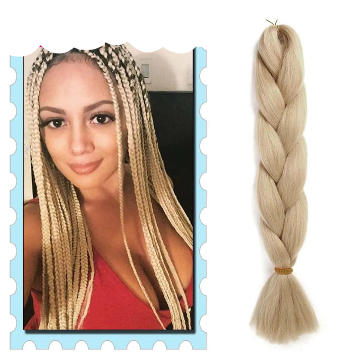 3/4/5/6 Packs Jumbo Braiding Hair 24 Inch Purple Jumbo Braids Hair Extensions for Women Synthetic Fiber Pink Blue Red Braid Hair