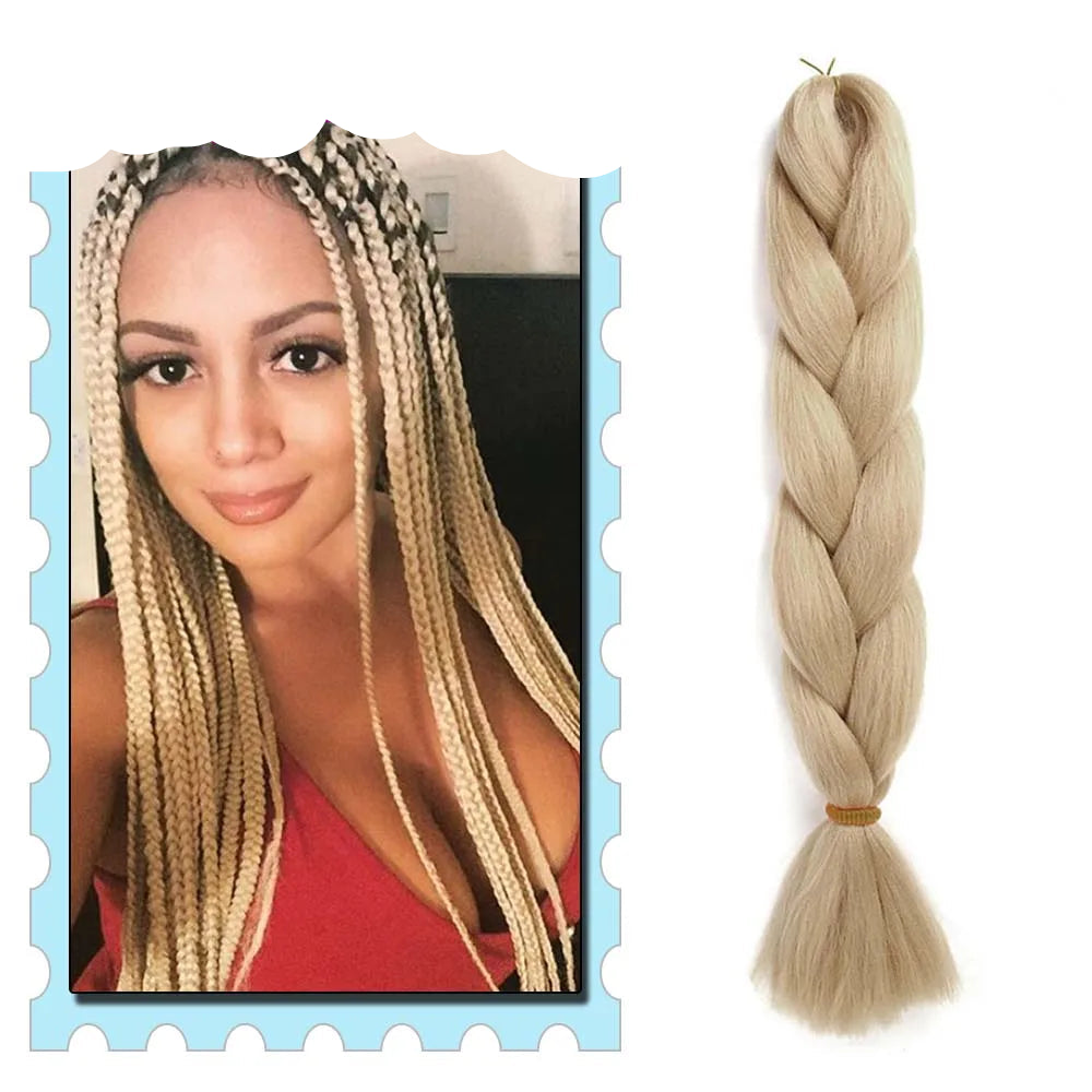Braiding Hair Extensions for Women 4 Packs 24Inch High Temperature Ombre Jumbo Synthetic Braiding Hair for Twist Crochet Braids